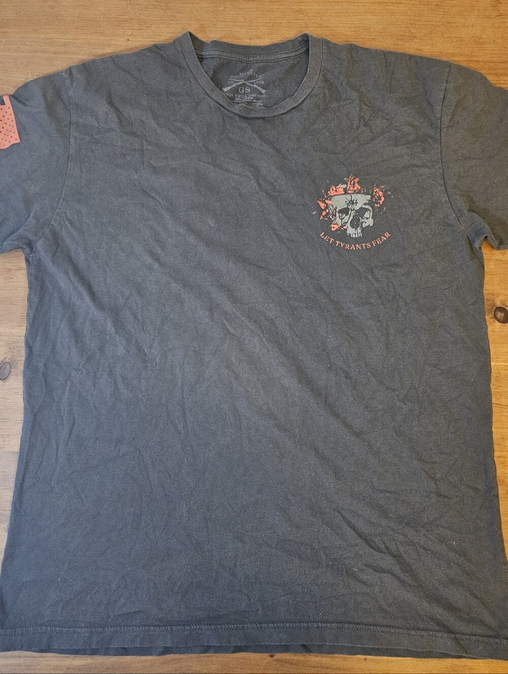 Grunt Style Let Tyrants Fear T-shirt S/S Crew Gray Men's Size X-Large
